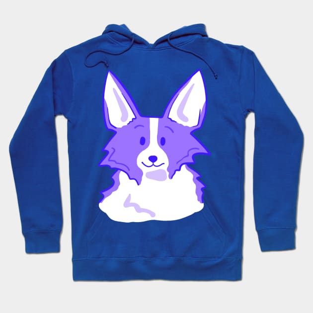 Super Cute Purple Corgi Face Hoodie by KelseyLovelle